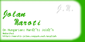 jolan maroti business card